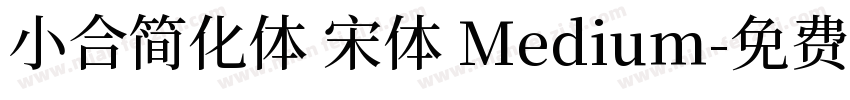 小合简化体 宋体 Medium字体转换
